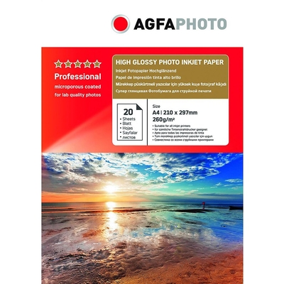 Product Φωτογραφικό Χαρτί AgfaPhoto Professional High Gloss 260 g A4 20 Bl base image