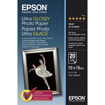 Product Φωτογραφικό Χαρτί Epson Ultra Glossy 10x15cm, 20 sheet, 300g S 041926 base image