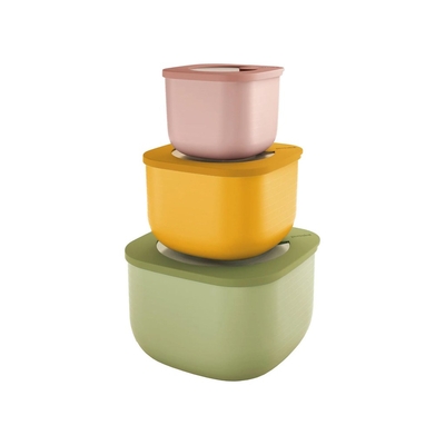 Product Δοχεία Φαγητού Guzzini STORE&MORE BIO Set 3 Dosen Assorted colors base image