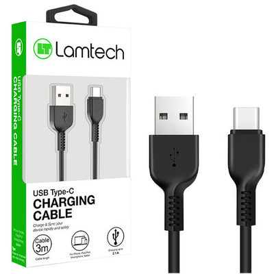 Product Καλώδιo USB Lamtech Data Type-C 3M Black base image