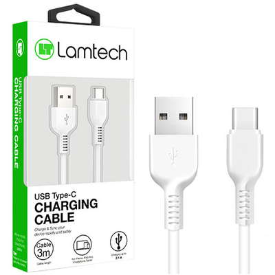Product Καλώδιo USB Lamtech Data Type-C 3M WHITE base image