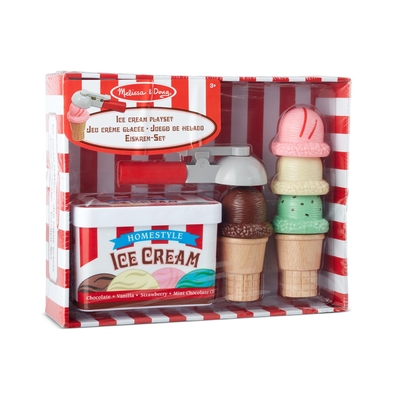 Product Παιχνίδι Μαγειρικής Melissa & Doug Pretend Play: Wood Scoop & Stack - Ice Cream Playset (6074871) base image