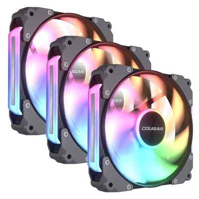 Product Case Fan 12cm Cougar Apolar120ARGB,Reverse Blade,Black 3-pack base image