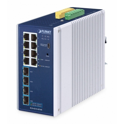 Product Network Switch Planet Industrial L2/L4 8-Port Managed IGS-4215-8T4X base image