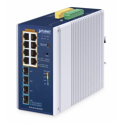 Product Network Switch Planet Industrial L2/L4 8-Port PoE++ Managed IGS-4215 base image