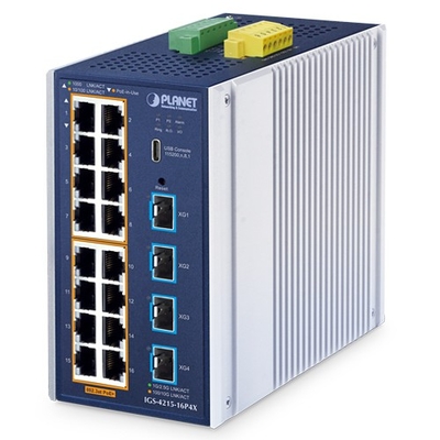 Product Network Switch Planet Industrial L2+ 16-Port Managed IGS-4215-16P4X base image