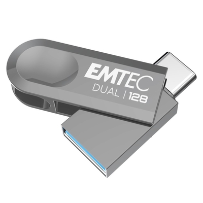 Product USB Flash 128GB Emtec USB3.2 Type-C Dual D280 base image