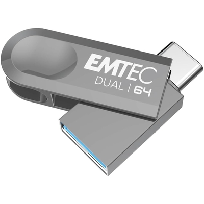 Product USB Flash 64GB Emtec USB3.2 Type-C Dual D280 base image