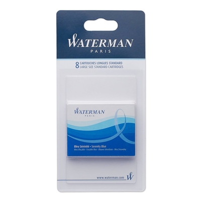 Product Ανταλλακτικό Μελάνι Waterman Stand. Serenity Blue 8 pieces Blister base image