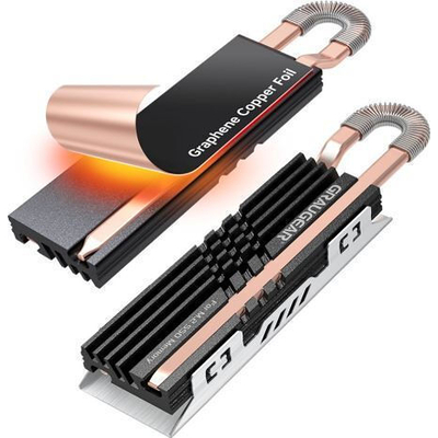 Product Αξεσουάρ Ψύξης GrauGear Heatpipe Heatsink SSD M.2 NVMe 2280 Graphene-Copper base image