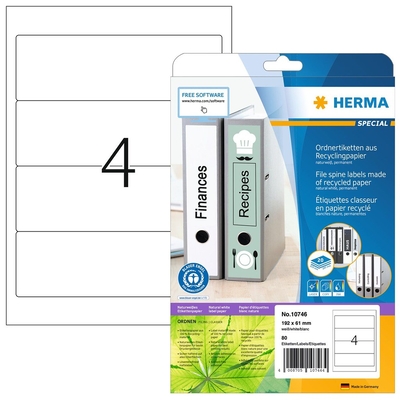 Product Αυτοκόλλητες Ετικέτες Herma folder Recycling A4 20 sheets 192x61 base image