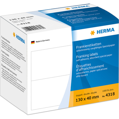 Product Αυτοκόλλητες Ετικέτες Herma franking labels double doppelt 130x40 mm 1000 St. base image