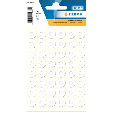Product Αυτοκόλλητες Ετικέτες Herma reinforcement rings self-adhesive 12 mm white 240 pieces base image