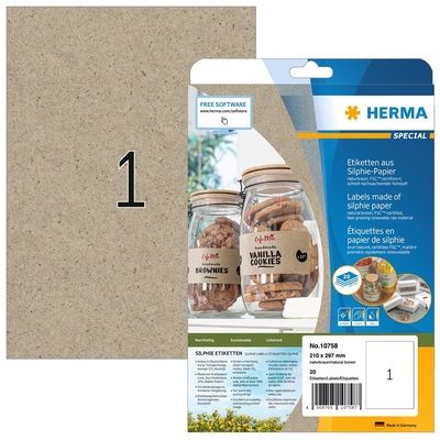 Product Αυτοκόλλητες Ετικέτες Herma Silphie A4 20 sheets 210x297 base image
