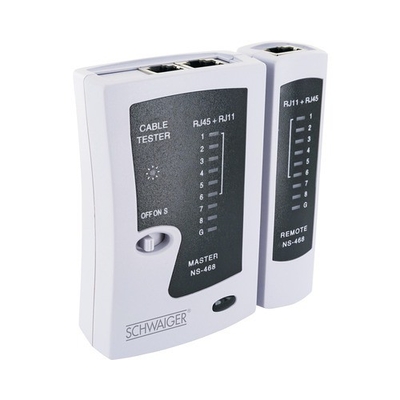 Product Δοκιμαστής Καλωδίων Δικτύου Schwaiger rj45/rj11 White base image