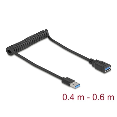 Product Καλώδιο USB Delock 5 Gbps Spiral Typ-A Plug to Typ-A Buchse base image