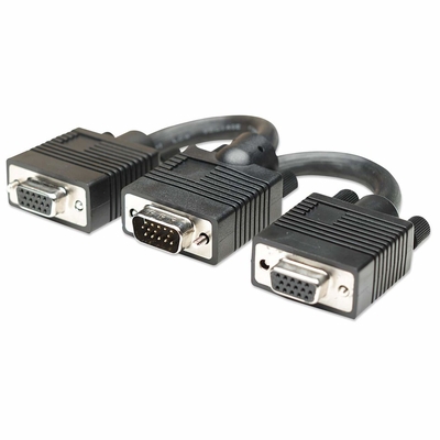 Product Καλώδιο VGA Manhattan SVGA Y HD15 St/2xBu 0.15cm Black base image