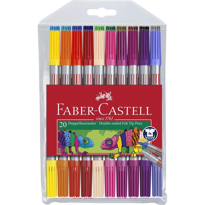 Product Μαρκαδόροι Faber-Castell Double fiber pen Case of 20 base image