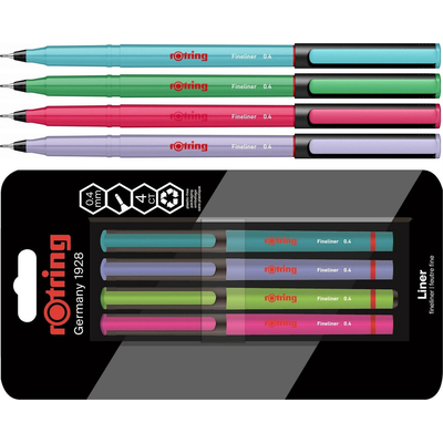 Product Μαρκαδόροι Rotring Fineliner-Feinfiber 0,4mm Fun Farben 4er Blister base image