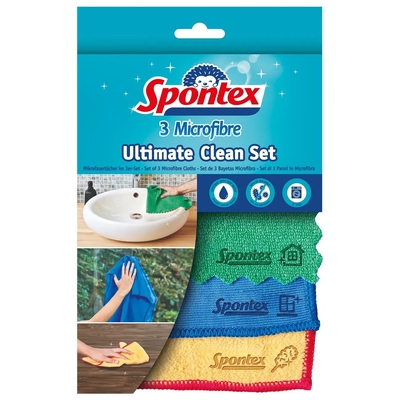 Product Πανάκια Καθαρισμού Spontex Microfibre Ultimate Clean set of 3 cloths base image