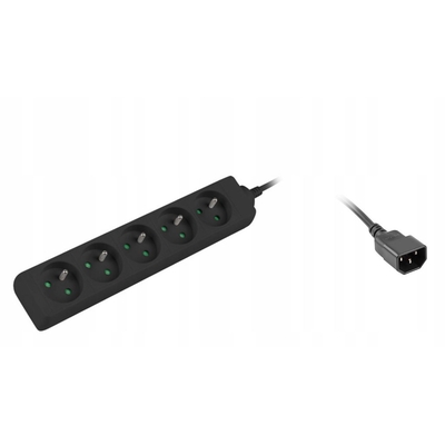 Product Πολύπριζο Lanberg 1M UPS 5X 230V PL Black base image