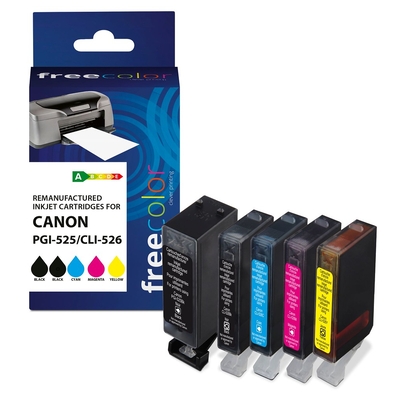 Product Συμβατό Μελάνι Freecolor Canon PGI-525XL Black + CLI-526XL BK/C/M/Y remanufactured base image