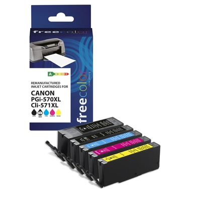 Product Συμβατό Μελάνι Freecolor Canon PGI-570XL Black + CLI-571XL BK/C/M/Y remanufactured base image