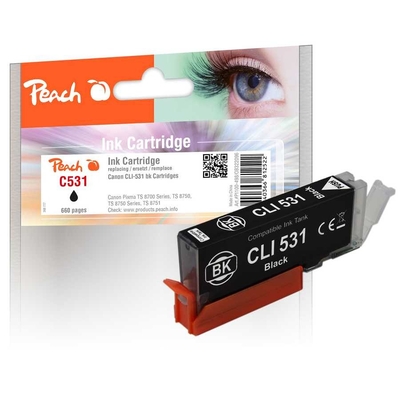 Product Συμβατό Μελάνι Peach Canon CLI-531, 6118B001 photo Black compatible base image