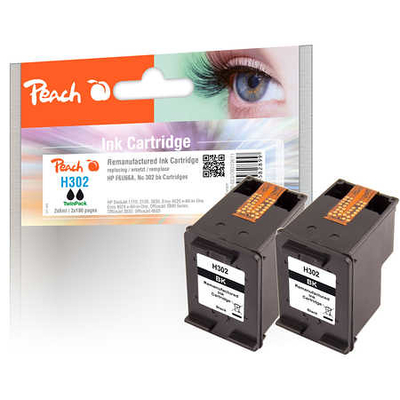 Product Συμβατό Μελάνι Peach HP Nr.302 0B319611 Black Twinpack komp base image