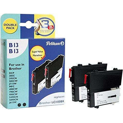 Product Συμβατό Μελάνι Pelikan Brother B13 LC1100 bk Black Doppelpack compatible base image
