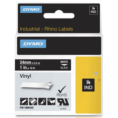Product Ταινία Ετικετογράφου Dymo Rhino Band Vinyl 24mmx5.5m White ->Black base image