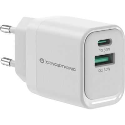 Product Φορτιστής Πρίζας Conceptronic 2Port 33W,1xUSB-C,1xUSB-A White base image