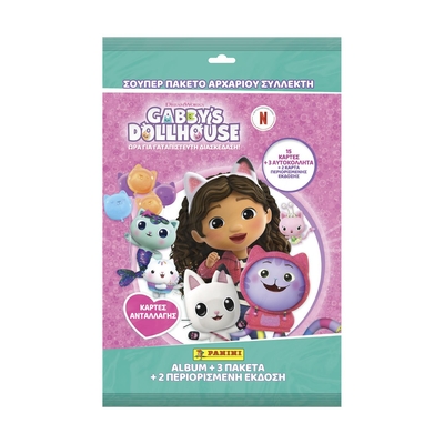 Product Αυτοκόλλητα Panini Gabby's Dollhouse: Starter Pack (1 binder, 3 packs of 5, plus 2 limited edition) base image