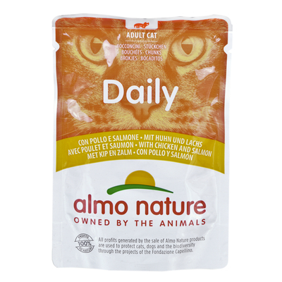 Product Υγρή Τροφή Γάτας Almo Nature Daily Chicken with salmon 70 g base image