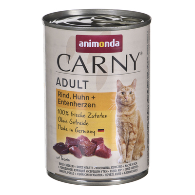 Product Υγρή Τροφή Γάτας Animonda Carny Adult Beef. chicken and duck hearts 400 g base image