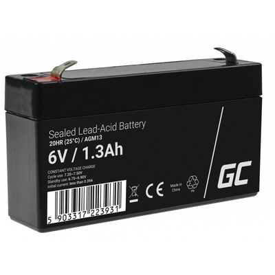 Product Μπαταρία UPS Green Cell AGM13 Sealed Lead Acid (VRLA) 6 V 1.3 Ah base image