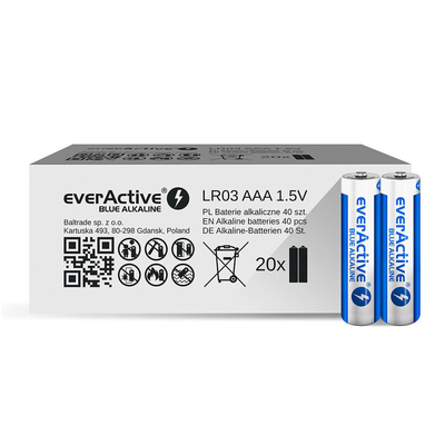 Product Μπαταρίες Αλκαλικές Everactive Blue LR03 AAA - carton box - 40 pieces, limited edition base image