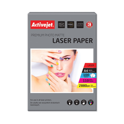 Product Φωτογραφικό χαρτί Activejet AP4-110M100L matt for laser printers; A4; 100 pcs base image