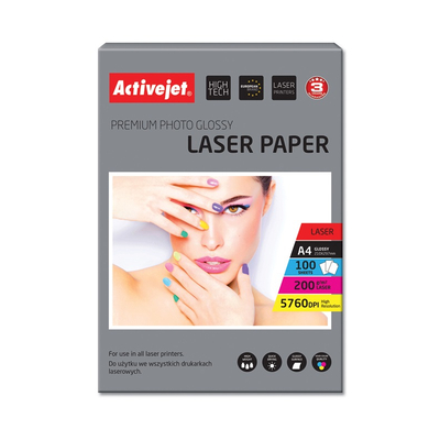 Product Φωτογραφικό χαρτί Activejet AP4-200G100L for laser printers; A4; 100 pcs base image