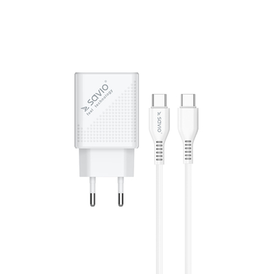 Product Φορτιστής Πρίζας Savio LA-05 USB Type A & Type C Quick 3.0 cable 1m Indoor base image