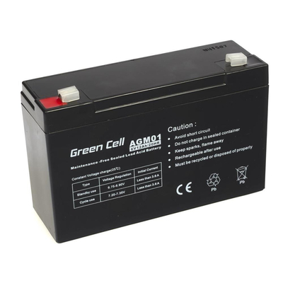 Product Μπαταρία UPS Green Cell AGM 6V 12Ah - 12.000 mAh Sealed Lead Acid (VRLA) base image