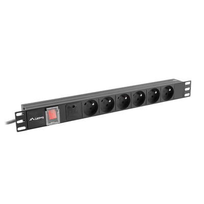 Product Πολύπριζο Rack Lanberg PDU RACK 19" (1U, 16A, 6X 230V PL, 2m) base image