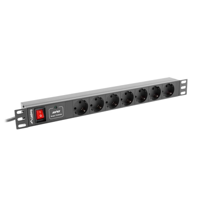 Product Πολύπριζο Rack Lanberg PDU RACK (1U,10A,7X SHUKO,2M) base image