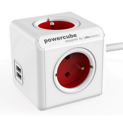 Product Μπαλαντέζα Allocacoc 2402RD/FREUPC 1.5 m 4 AC outlet(s) Indoor Red,White base image