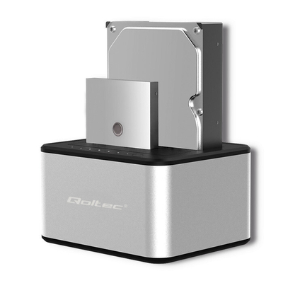 Product Docking Station Qoltec 5316 2x HDD / SSD 2.5 "/3.5" SATA USB 3.0 Clonning base image