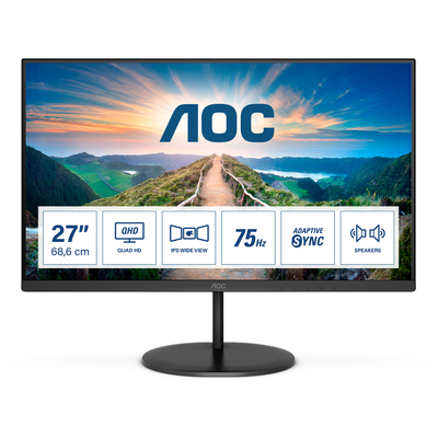 Product Monitor 27" AOC V4 Q27V4EA LED 68.6cm 2560 x 1440 pixels 2K Ultra HD Black base image