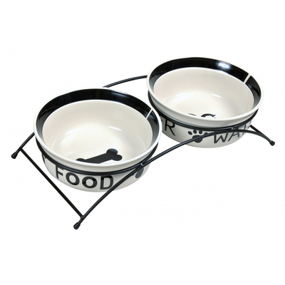 Product Ταΐστρα Trixie 24641 A set of ceramic bowls on a stand 0.6 l base image