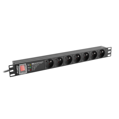 Product Πολύπριζο Για Καμπίνα Δικτύου Lanberg PDU 19" (1U, 16A, 7X 230V PL, 2m) base image