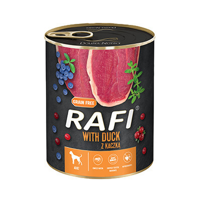 Product Υγρή Τροφή Σκύλων Dolina Noteci Rafi with duck, blueberries and cranberries - 800g base image