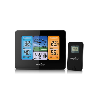 Product Μετεωρολογικός Σταθμός GreenBlue 46003 Black LCD Wi-Fi Battery base image